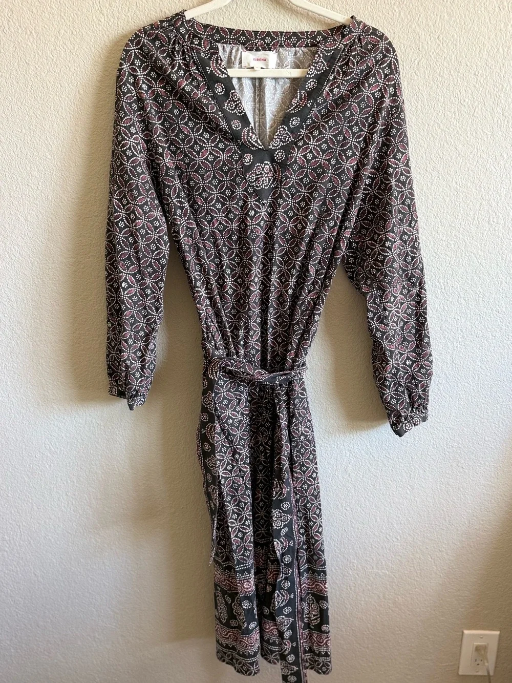 NWOT XiRENA Tie Waist Maxi Dress 100% Cotton Flowy Boho Lightweight Size Small
